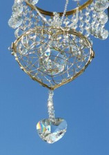 HERZ Hochzeit Metall Kristall Suncatcher Windlicht Windspiel Traumfänger Heart