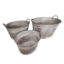 Zinkwanne oval 3er set - zinkwanne,