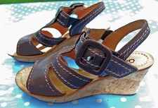 GABOR Riemchen Plateau Sandalette Kork Echt Leder dunkelbraun .Gr. 5 1/2 (39)