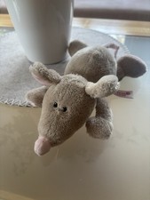 ?NICI Kuscheltier Stofftier Ratte beige/grau Rosa mit Herz liegend ca. 24 cm ?
