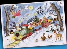 ALTER ADVENTSKALENDER JLM 643 WEIHNACHTS BIMMELBAHN KINDERMOTIV UNBENUTZT 1960er