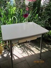 Tisch Küchentisch Resopal 50er Jahre ausziehbar Stahlrohrbeine