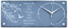Wanduhr Design-Wanduhr Schiefer Naturstein Naturschiefer Uhr Unikat