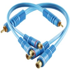 2 x Cinch Y-Kabel Subwoofer Adapter Verteiler Splitter Chinch CAR 2 Buchse 1x ST