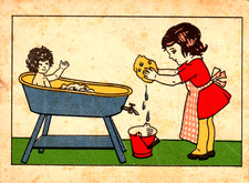 AK GF  Mädchen - Eimer -