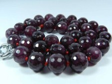 Facettierte rote granat rund - rote,