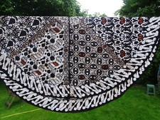 Runde Batik Tischdecke Durchmesser 1,88 m & 6 Servietten /Platzdecken Afrika neu