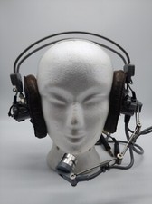 #SE1826#Vintage Elno 255SP128 Panzer Helikopter Piloten Headset Kopfhörer Selten