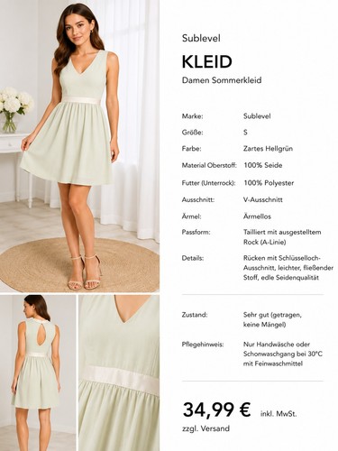 Zartgrünes sommerkleid s - zartgrünes,