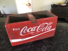 Vintage Stil Coca-Cola Holzkiste mit Griff 30 cm lang Coke.