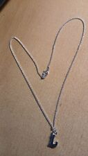 1 Halskette-silberfarben-feine-Gliederkette-Buchst: L-NEU/UNGETRAGEN-Modeschmuck