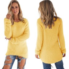 Warmer Winter Plüsch Pullover Damen Langarm Strickpullover Bequem Sweater Oberte