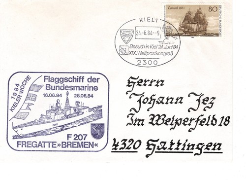 Schiffspost fregatte bremen - fregatte,