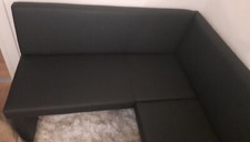 Ledersitzecke in schwarz