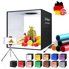 Tragbar Fotobox Fotostudio Set Led Lichtbox 40x40x40cm für Fotografie 12-Farben