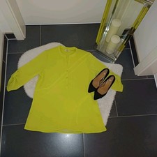 Neu Creppbluse M 40 42 hellgrün Blusenshirt neon bügelfrei TopZustand