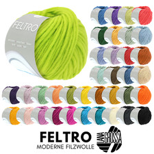 Lana Grossa FELTRO 50 g moderne Filzwolle Filzgarn 51 Farben 50 m