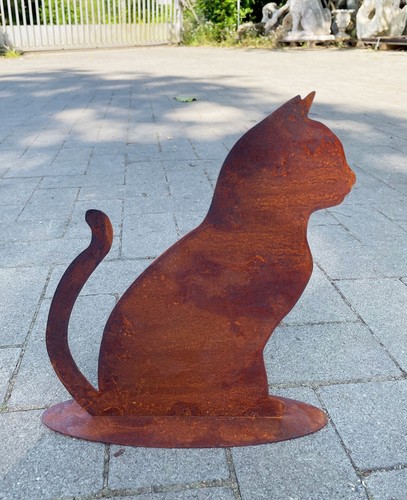 Gartenfigur katze sitzend - gartenfigur,