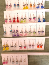 Ohrringe, Handarbeit, Engel, Schutzengel mit Perlen, Unikat