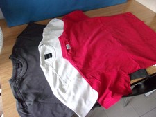 3 Damen-Shirts, rot-weiß-grau, Maße gleich (670 g)