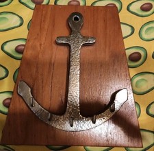 Maritimes Schlüsselbrett Mit Anker 23,5 X 24,5 Holz Und Metall edel