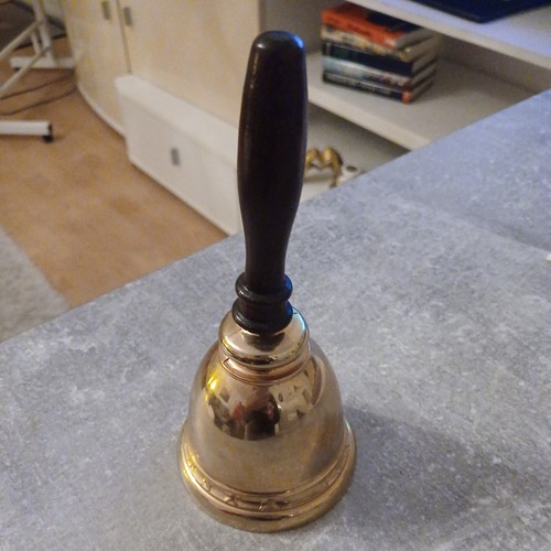 Tischglocke braun gold mit - tischglocke, braun/gold
