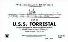Wilhelmshavener Modellbaubogen FORRESTAL Flugzeugträger   M. 1:250   
