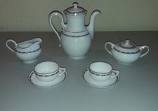 1910/20er Art Déco Rosenthal Balmoral schwarze Ranke Kaffeeservice, unbenutzt