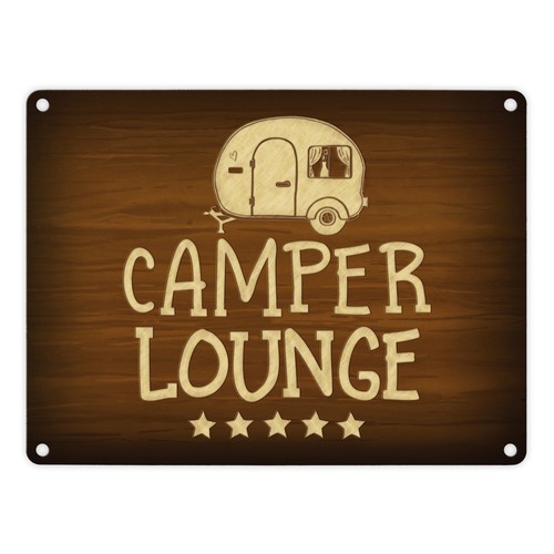 Camper lounge metallschild mit - metallschild,