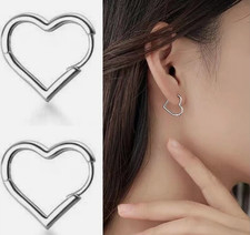 Creolen Damen Gold Silber Herz