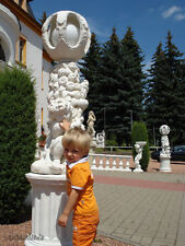 Außen-Stuck, Statue - Leuchte mit Engeljungen - weiss