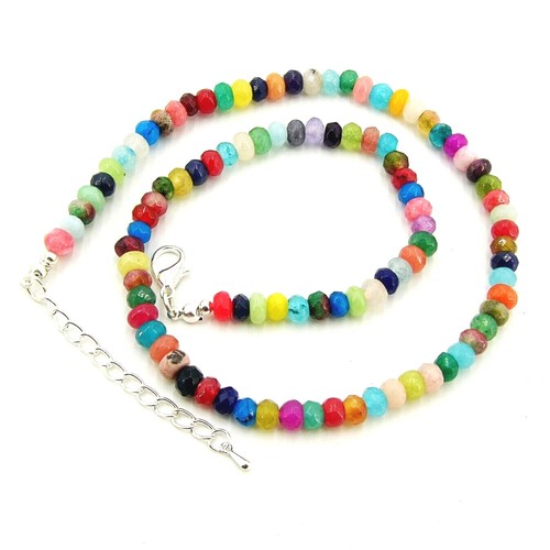 Mehrfarbige edelsteine kette - edelsteine,