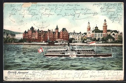 Zürich alpenquai - ak,