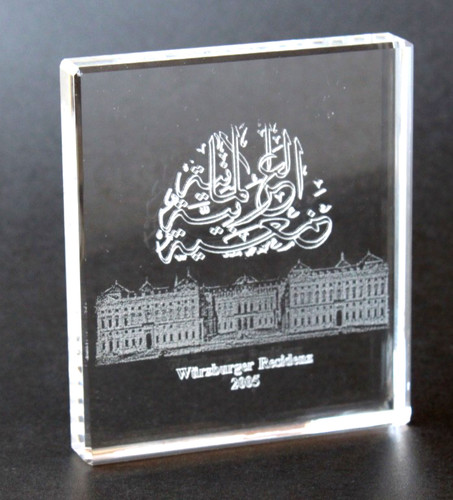 Laser gravur glasblock - 3d,