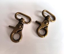 2 x Karabinerhaken ca. 5,8x3,5cm - Taschenkarabiner bronze , drehbar