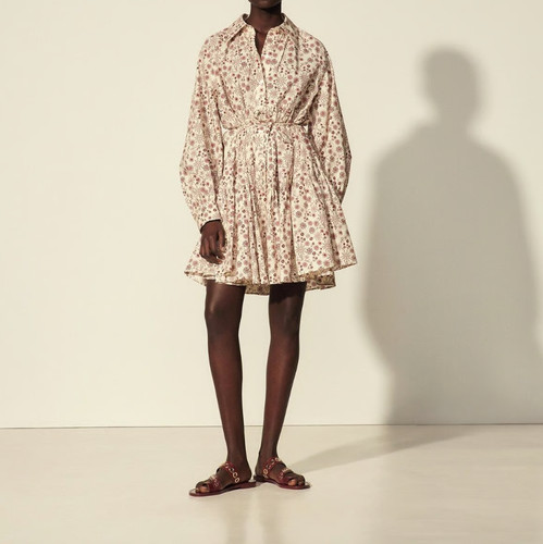 Sandro kleid ecru - sandro, bedruckt