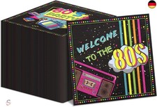 100 Stück 33 x 33 cm 80er-Jahre-Servietten, Dekorationen für die 8