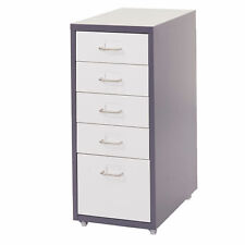 B-Ware Rollcontainer Boston T851, 69x28x41cm 5 Schubladen, grau-dunkelgrau weiß