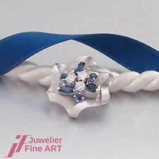 Clip für Perlen-Kette - Verkürzer - Brillanten (Diamant) & Saphir - 14K/585 WG