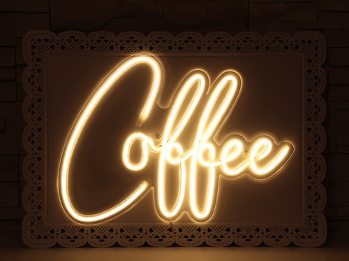 Coffee neon schild beleuchtet - coffee,