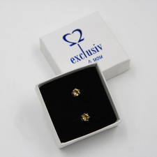 Citrin mini Ohrstecker echte Halbedelsteine rund  Silber925 mit Geschenkbox