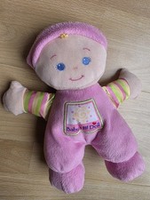 Vintage Fisher Price 2008 My Baby's First Doll Pink Girl Soft Toy Plush Puppe 