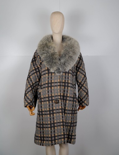 Vintage tweed wollmantel - tweed, damen