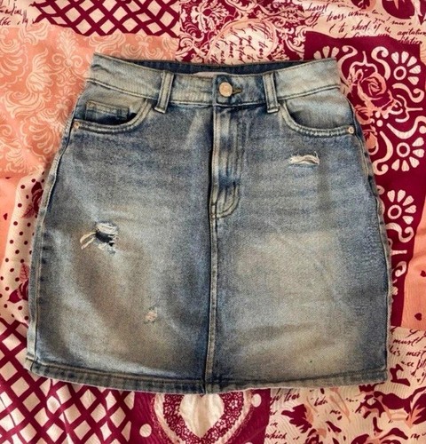 Damen jeansrock kurz mini - kurz,