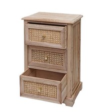 B-Ware Kommode MCW-K87, Schrank, Holz Rattan 63x40x28cm, naturfarben