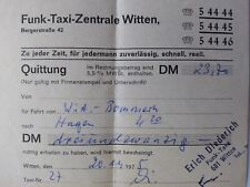 Quittung der Funk-Taxi-Zentrale Witten von 1975