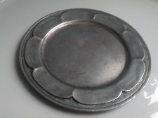 Zinn Teller Schale Marke Stern Wappen Blume Blüte wohl antik wohl Frankreich