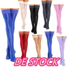 DE!Glänzend Halterlose Strümpfe Spitze Kniestrümpfe Glanz Strümpfe Kurz Socken