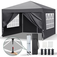 Pavillon 3x3m Wasserdicht Faltpavillon Pop Up Partyzelt Gartenzelt 4 Seitenwände