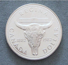 1982 Kanada 1 $ PP Silber